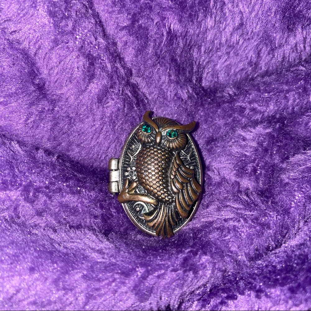 Owl Locket w/Magnetic Clasp & Vintage Style! 🦉💜 - Picture 6 of 7
